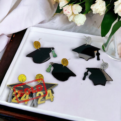 Graduation Dangle Earrings – Celebrate Your Achievement in Style! 🎓 - Rhythms of Grace Creative