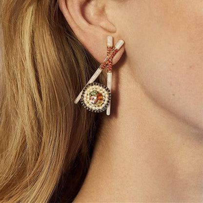 Chopsticks Sushi Drop Earrings - A Taste of Elegance! 🍣