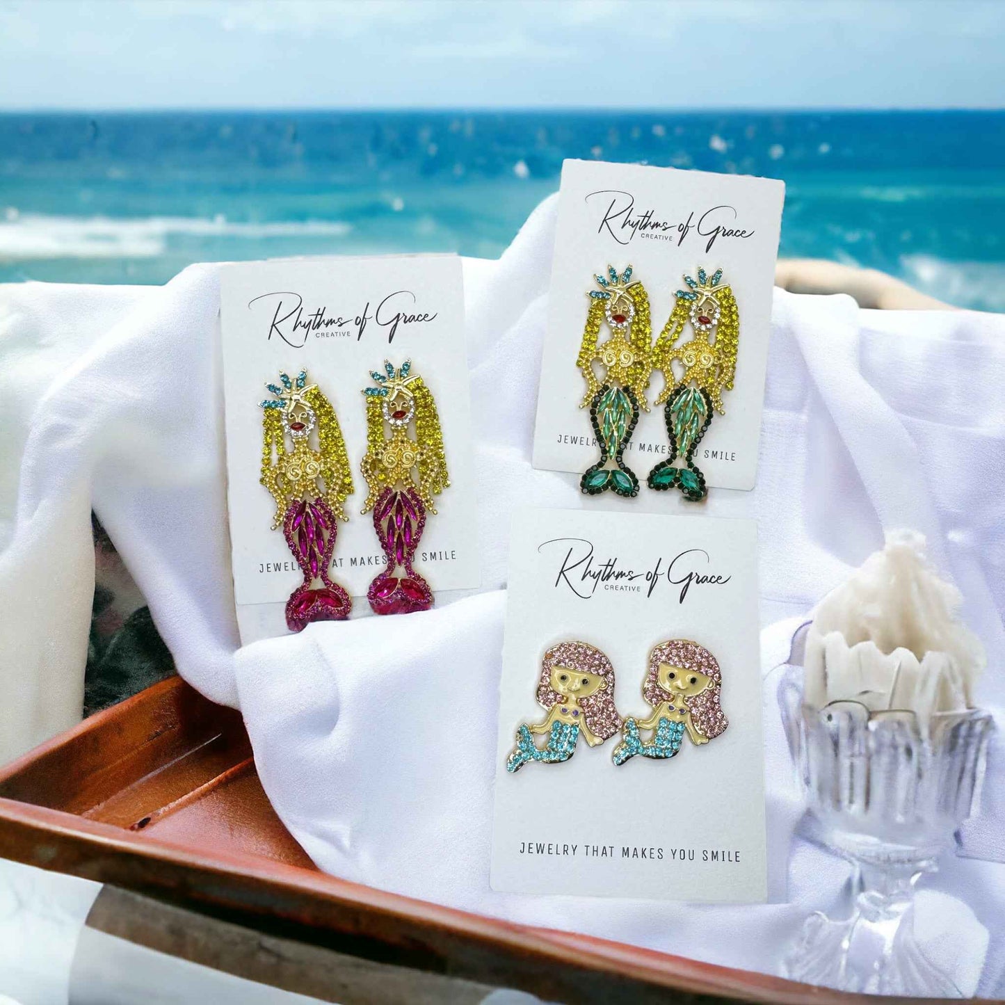 Mermaid Vibes Only: Rhinestone Drop Earrings – 3 Magical Styles! 🧜‍♀️