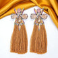 Sparkle & Shine: Stunning Rhinestone Tassel Earrings in Blue, Pink & Gold!