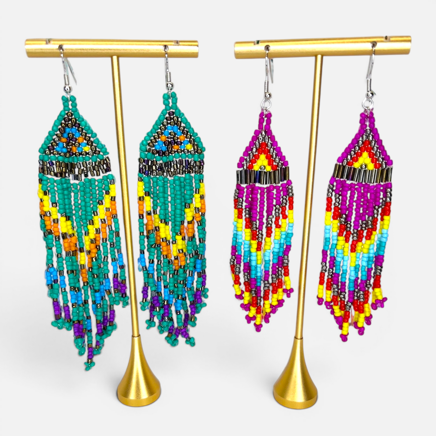 Festival Babe Beaded Fringe Earrings | Bold Boho Statement Earrings | Western Boutique Jewelry