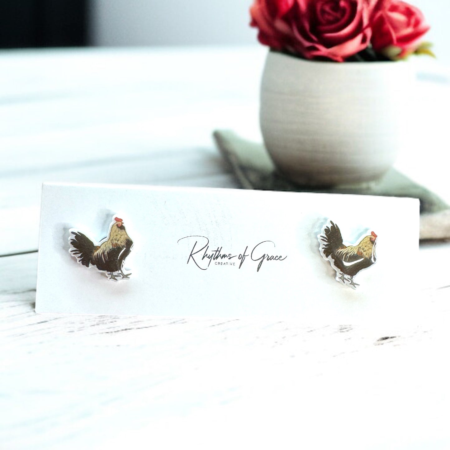 Cluck-tastic Chicken Stud Earrings – Three Charming Styles!