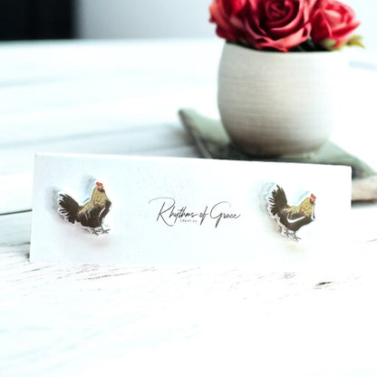 Cluck-tastic Chicken Stud Earrings – Three Charming Styles!