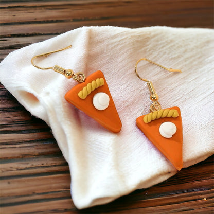 Pumpkin Pie Earrings - Thanksgiving Earrings, Thanksgiving Accessories, Turkey Trot, Thanksgiving Turkey Earrings - Rhythms of Grace Creative
