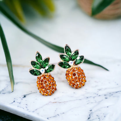 Sparkle & Shine with Pineapple Stud Earrings! 🍍