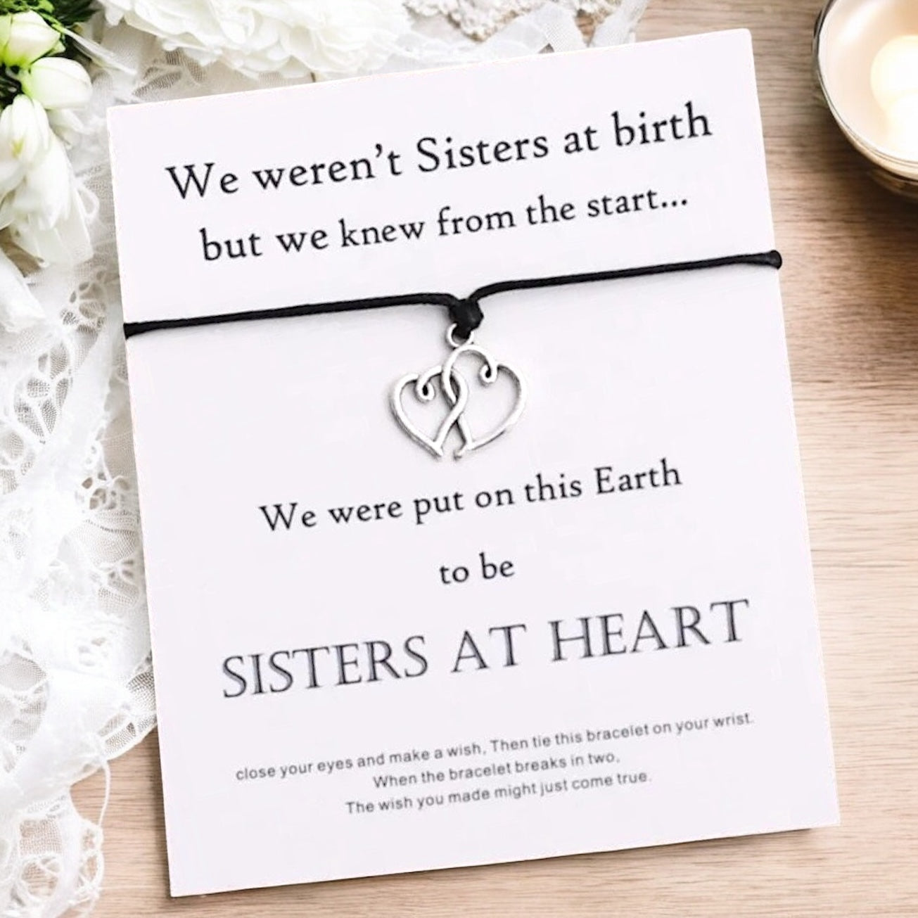 Sisters at Heart Bracelet | Friendship Charm Bracelet for Sisters & Besties