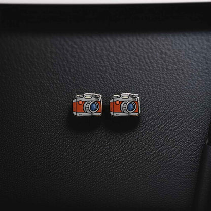 Snap Stylish: Camera Stud Earrings for Every Shutterbug!