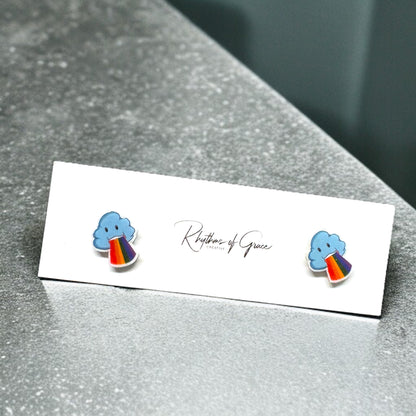 Cloud with Rainbow Earrings - Add a Burst of Joy to Your Day! 🌈