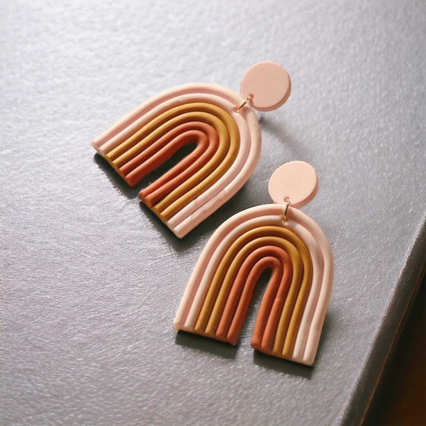 Colorful Rainbow Delight Earrings - Polymer Clay Accessories!