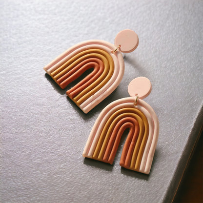 Colorful Rainbow Delight Earrings - Polymer Clay Accessories!