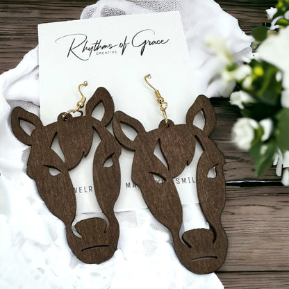 Unique Western Dangle Earrings – Choose Between Horse or Goat Design, Perfect for Animal Lovers!