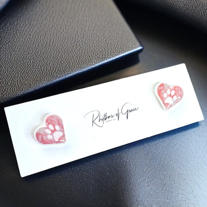 Paw-Heart Stud Earrings: A Purrfect Blend of Love and Whimsy!