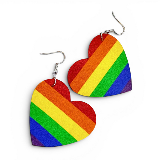 Rainbow Heart Dangle Earrings – Wear Your Pride! 🏳️‍🌈