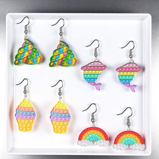 Pop-It Toy Dangle Earrings: A Colorful Twist to Your Style!
