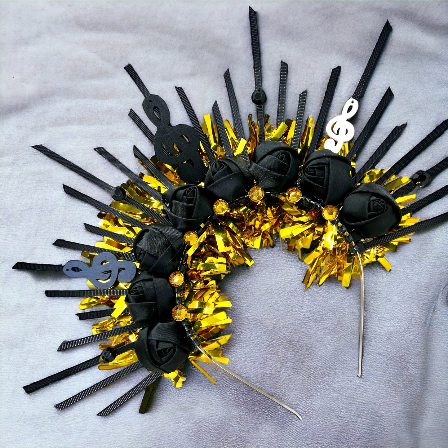 Unique Handmade Jazz Fest Headpiece – One-of-a-Kind Music-Inspired Accessory for Festivals & Parties!