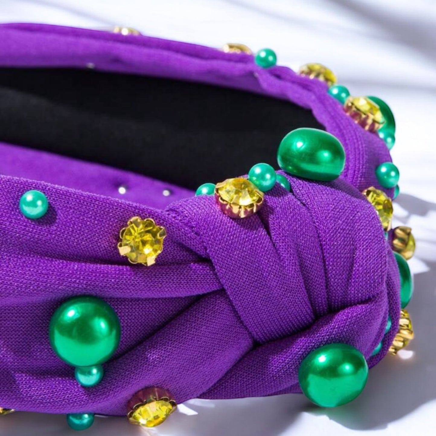 Dazzling Mardi Gras Headband - Vibrant Purple, Green, & Gold 🎭