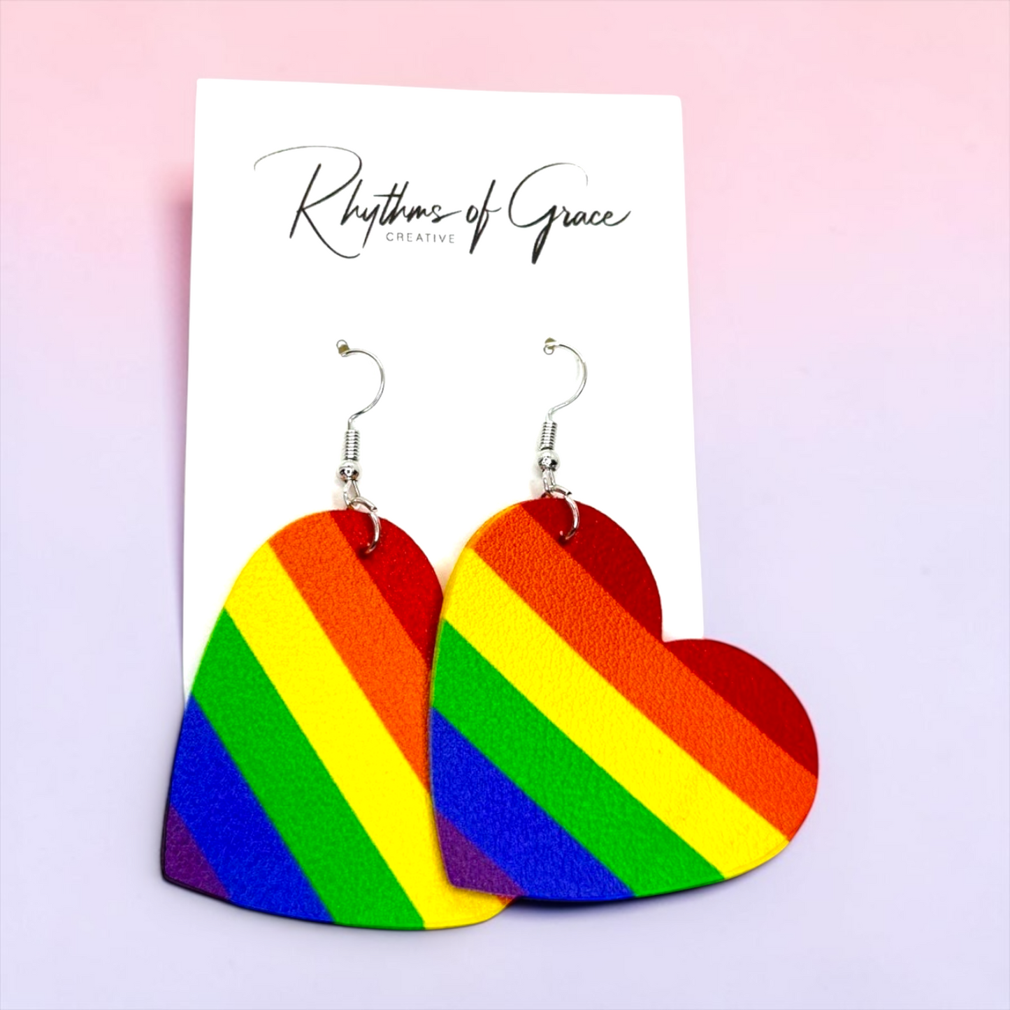 Rainbow Heart Dangle Earrings – Wear Your Pride! 🏳️‍🌈