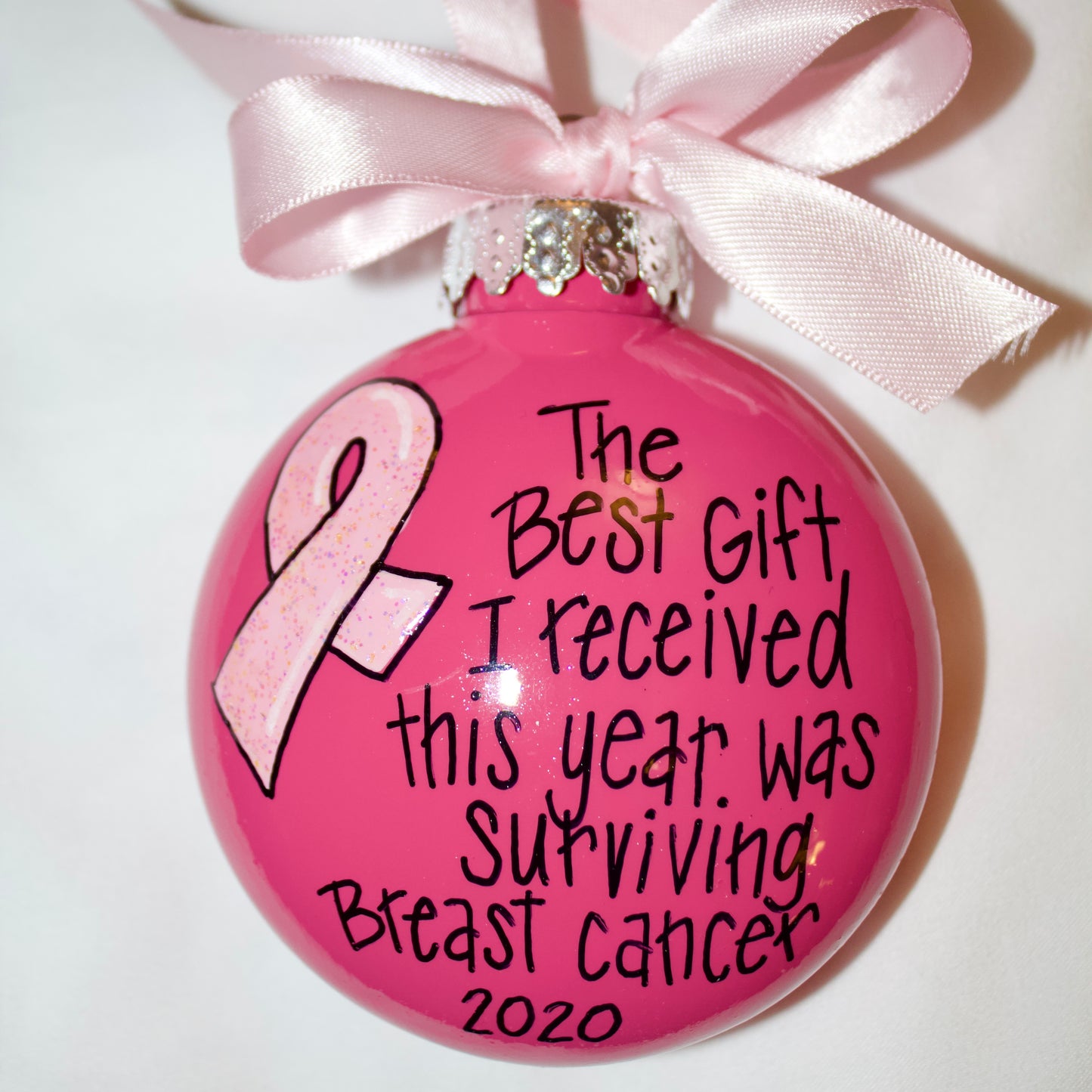 Christmas Ornament: "The Best Gift I Received This Year Was Surviving Breast Cancer"