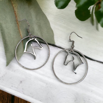 Gallop into Elegance: Stunning Horse Dangle Earrings - Rhythms of Grace Creative
