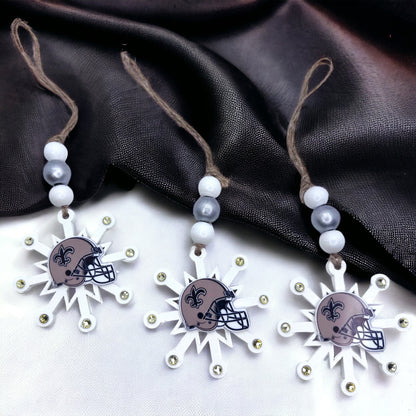 Saintsational Holiday Cheer: Handmade New Orleans Saints Snowflake Ornament!