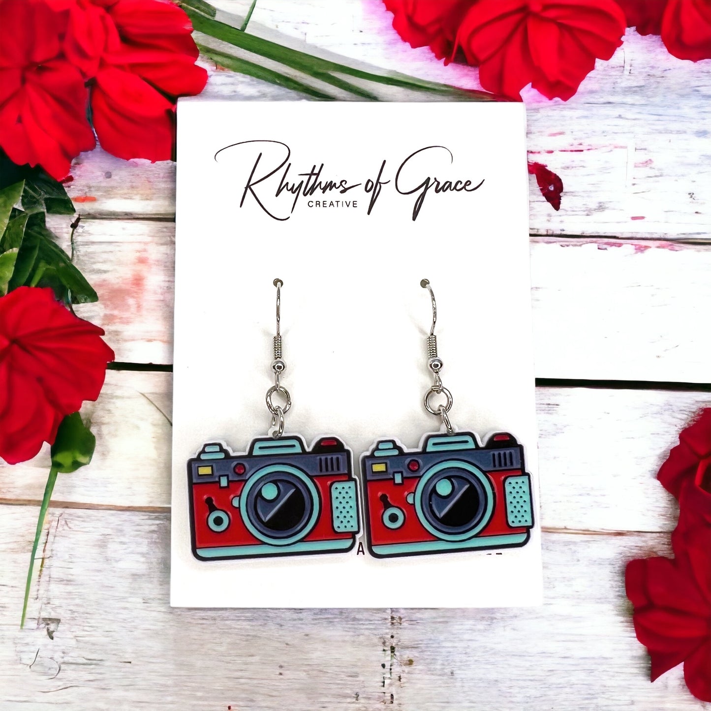 Say Cheese in Style – Cartoon Camera Dangle Earrings! 📸 - Rhythms of Grace Creative