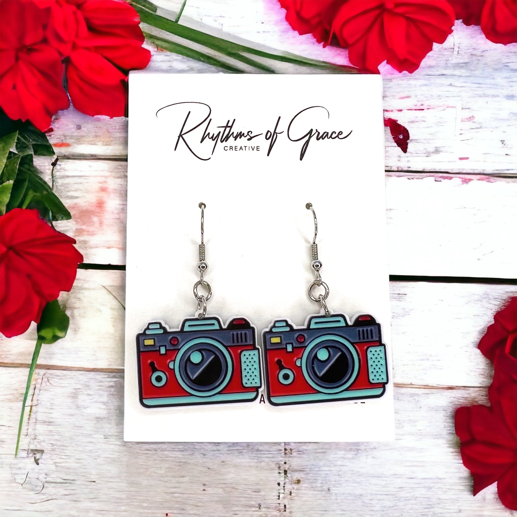 Say Cheese in Style – Cartoon Camera Dangle Earrings! 📸 - Rhythms of Grace Creative