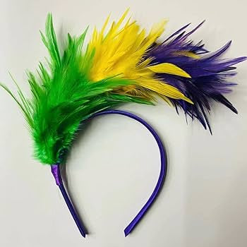 Mardi Gras Feathered Headband | Purple, Green & Gold Festive Headpiece | Parade & Party Accessory