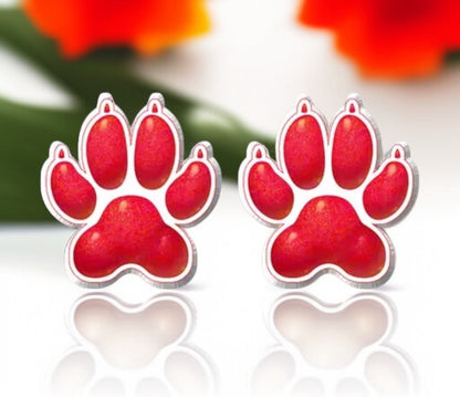 Vibrant Paw Print Studs – A Pawfect Gift! 🐾 10 Colors Available!