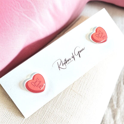 Sweet & Sassy Candy Heart Stud Earrings – Spice Up Your Look! 💖