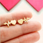 Heartbeat Studs: Dainty Elegance for Life & Love in Gold or Silver!