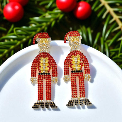 Sparkle and Shine with Santa! Oversized Rhinestone Santa Stud Drop Earrings! 🎅 - Rhythms of Grace Creative