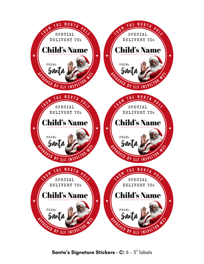 Personalized Santa Gift Tags – Custom North Pole Express Labels, Waterproof Christmas Stickers, Santa’s Workshop & Holiday Name Tags