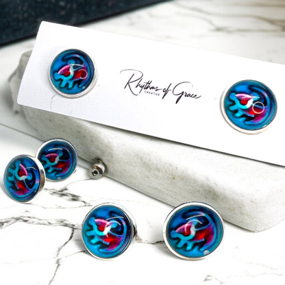 Roar into Style with Lion King Cabochon Stud Earrings!