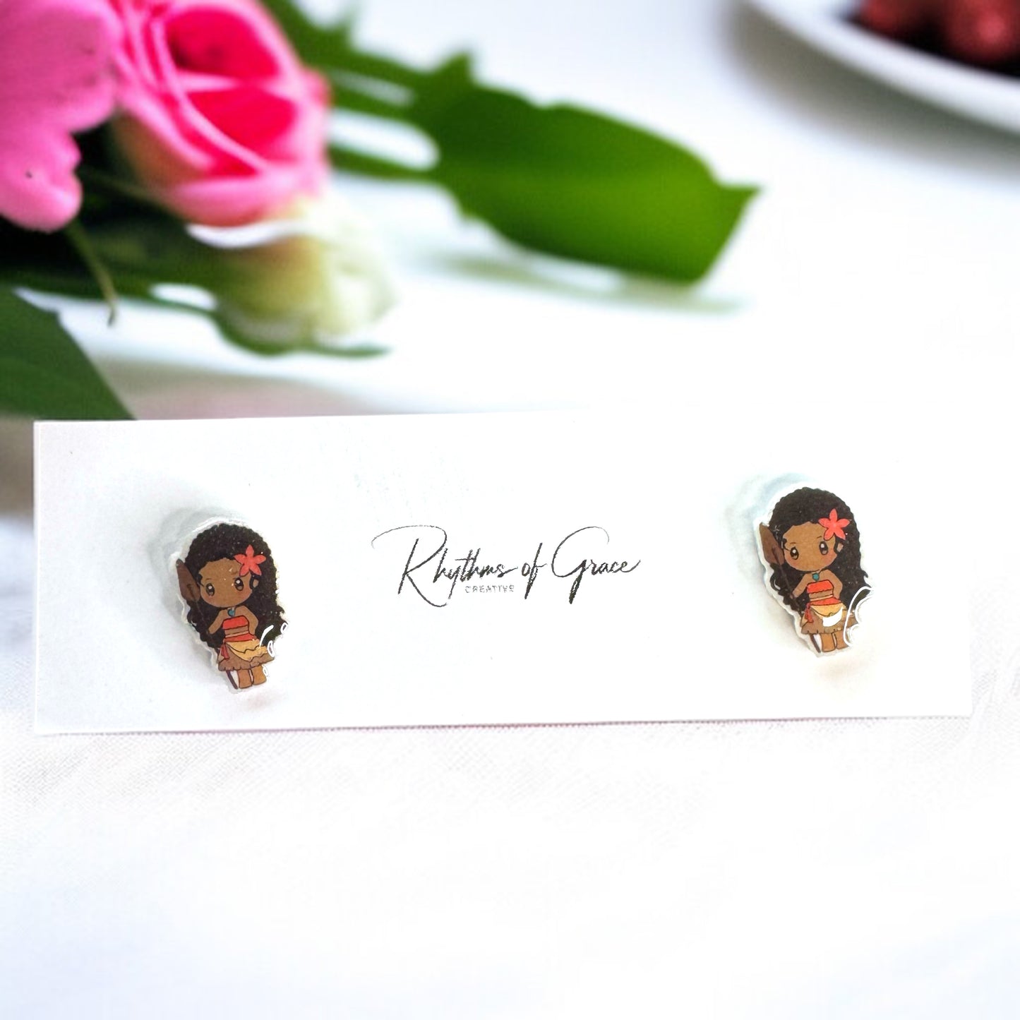 Enchanting Cartoon Princess Stud Earrings - Sparkle Like Royalty! 👑
