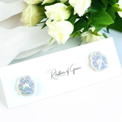 Vibrant Paw Print Studs – A Purr-fect Gift!