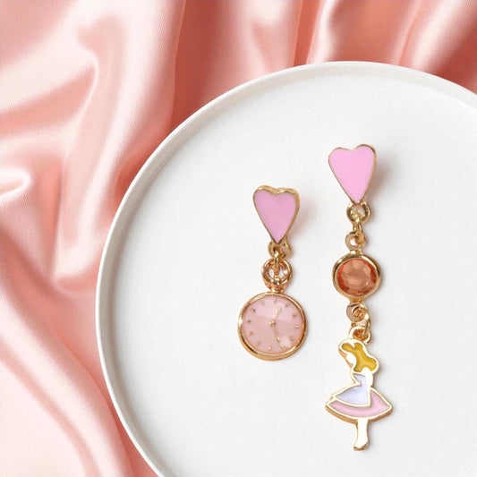 Whimsical Wonderland: Alice in Wonderland Mismatched Earrings ⏰