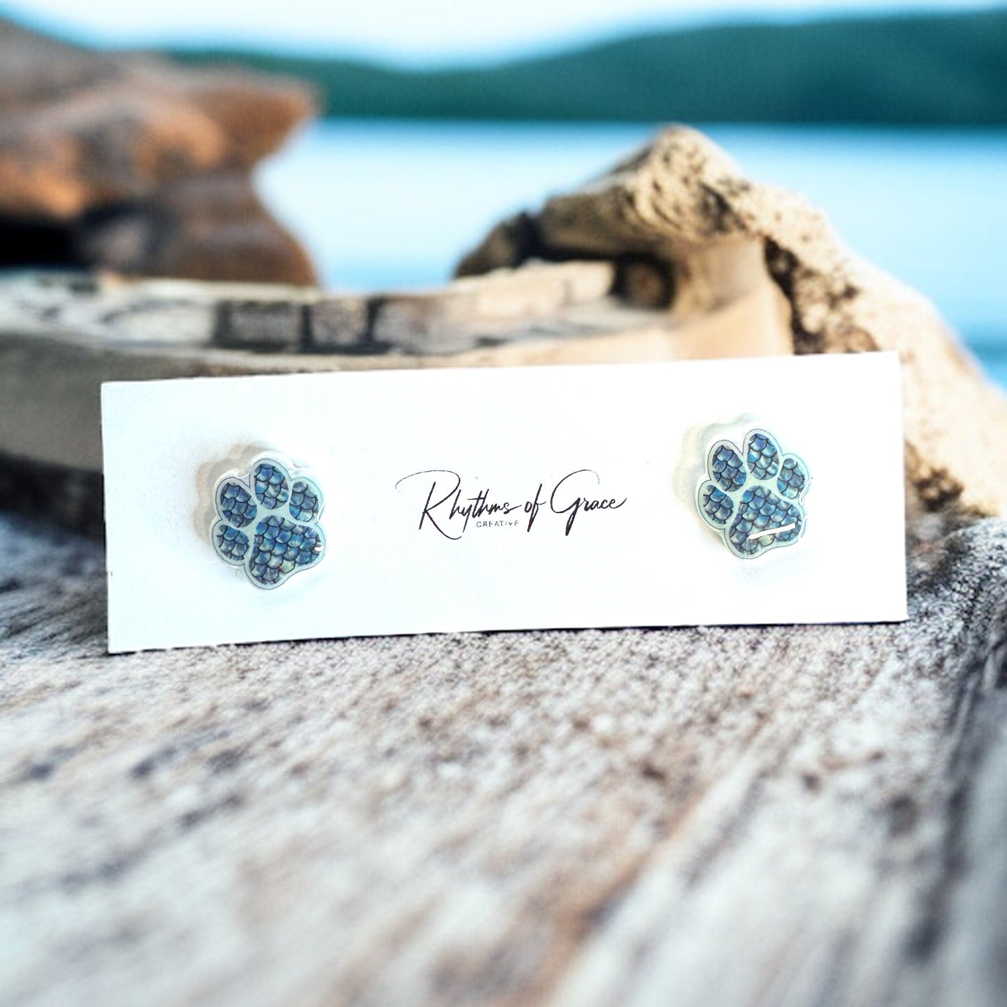 Vibrant Paw Print Studs – A Purr-fect Gift!