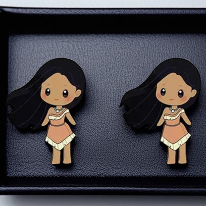 Enchanting Cartoon Princess Stud Earrings - Sparkle Like Royalty! 👑