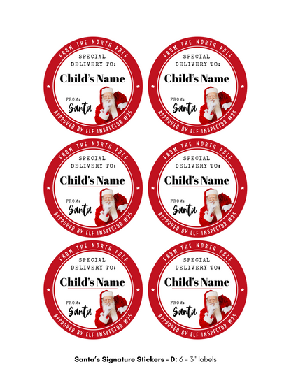 Personalized Santa Gift Tags – Custom North Pole Express Labels, Waterproof Christmas Stickers, Santa’s Workshop & Holiday Name Tags