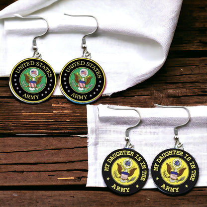Military Mom Earrings - Handmade Jewelry, Army Earrings, Handmade Earrings, Army Earrings, Military Earrings, Military Accessories