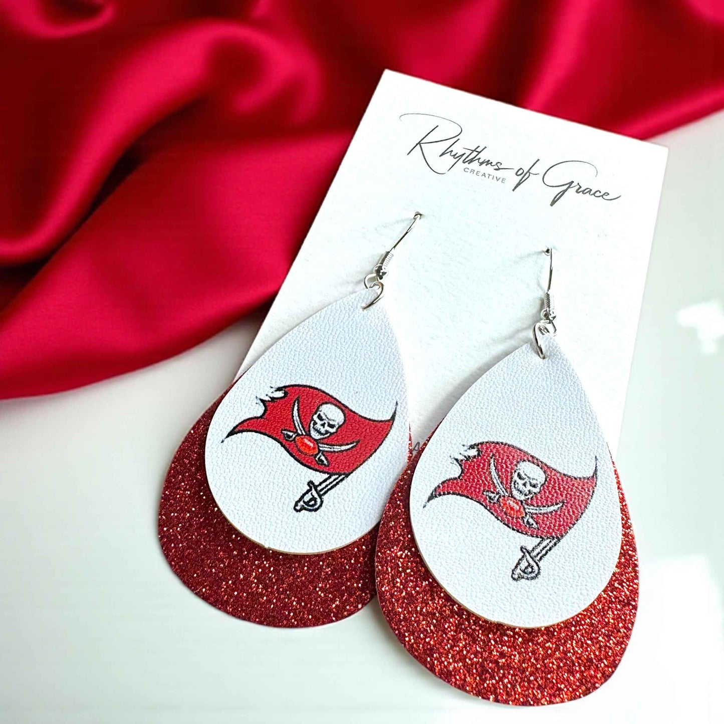 Touchdown Style: Tampa Bay Buccaneers Dangle Earrings for Fashionable Fans!