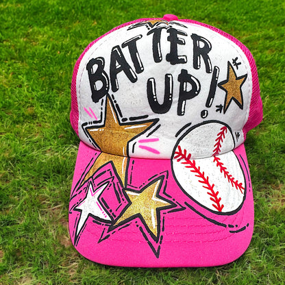 Handpainted Mesh Back Trucker Hat - Score Big with Style! 🎉