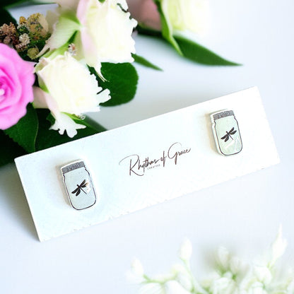 Glow & Sparkle: Firefly Jar Stud Earrings - 'A What?' Surprise!