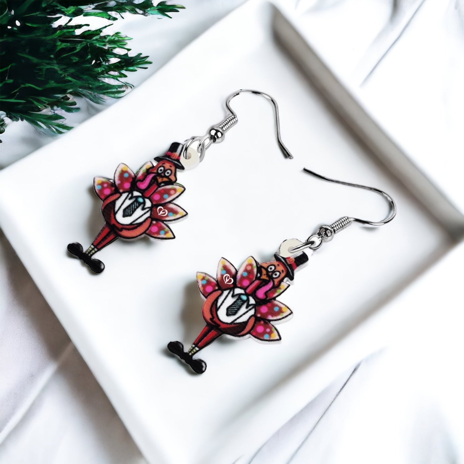 Turkey Earrings - Thanksgiving Earrings, Thanksgiving Accessories, Turkey Trot, Thanksgiving Turkey Earrings - Rhythms of Grace Creative