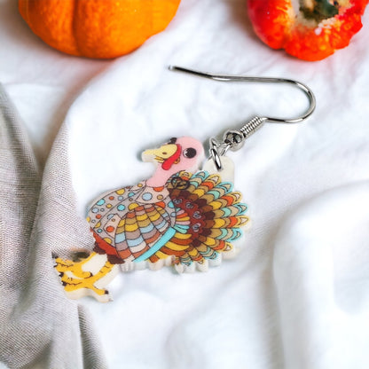 Groovy Gobbler Earrings – Retro Vibes for Turkey Day! 🦃 - Rhythms of Grace Creative