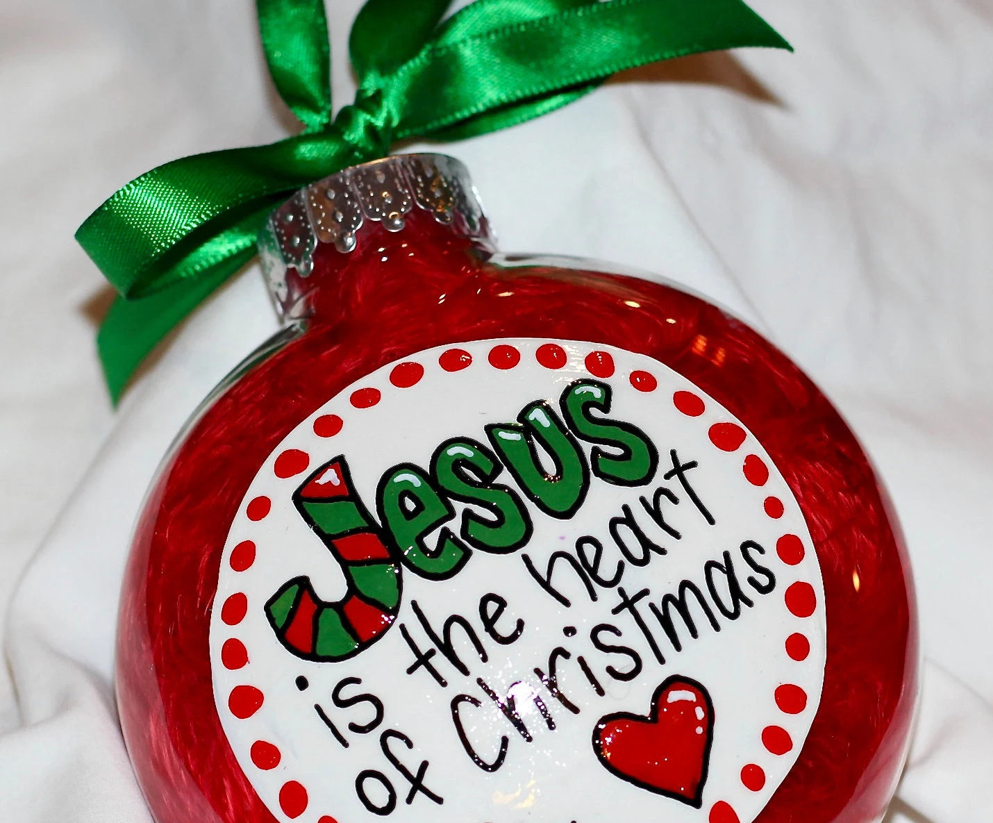 Christmas Ornament: "Jesus is the Heart of the Season"