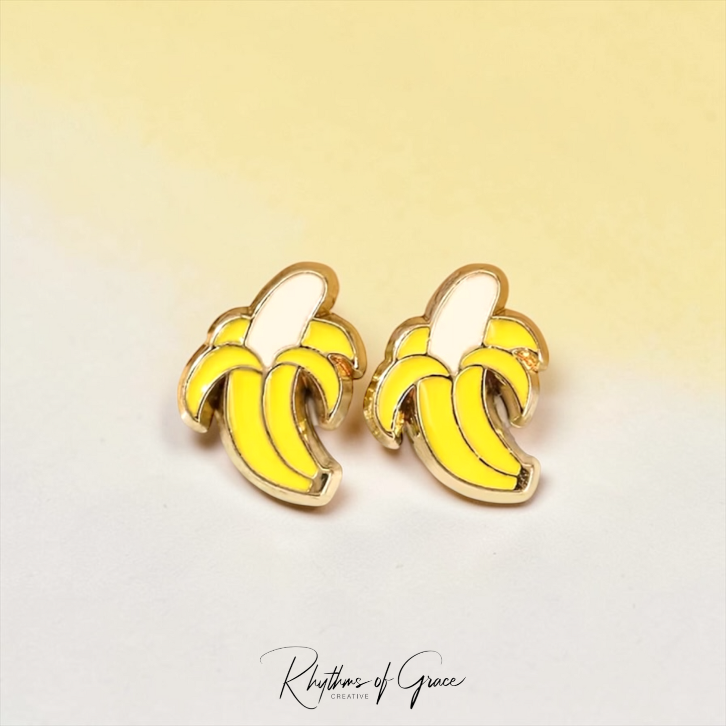 Banana Enamel Stud Earrings | Cute Baseball Fan Jewelry | Savannah Bananas Inspired | Stainless Steel Posts | Gift for Kids & Adults