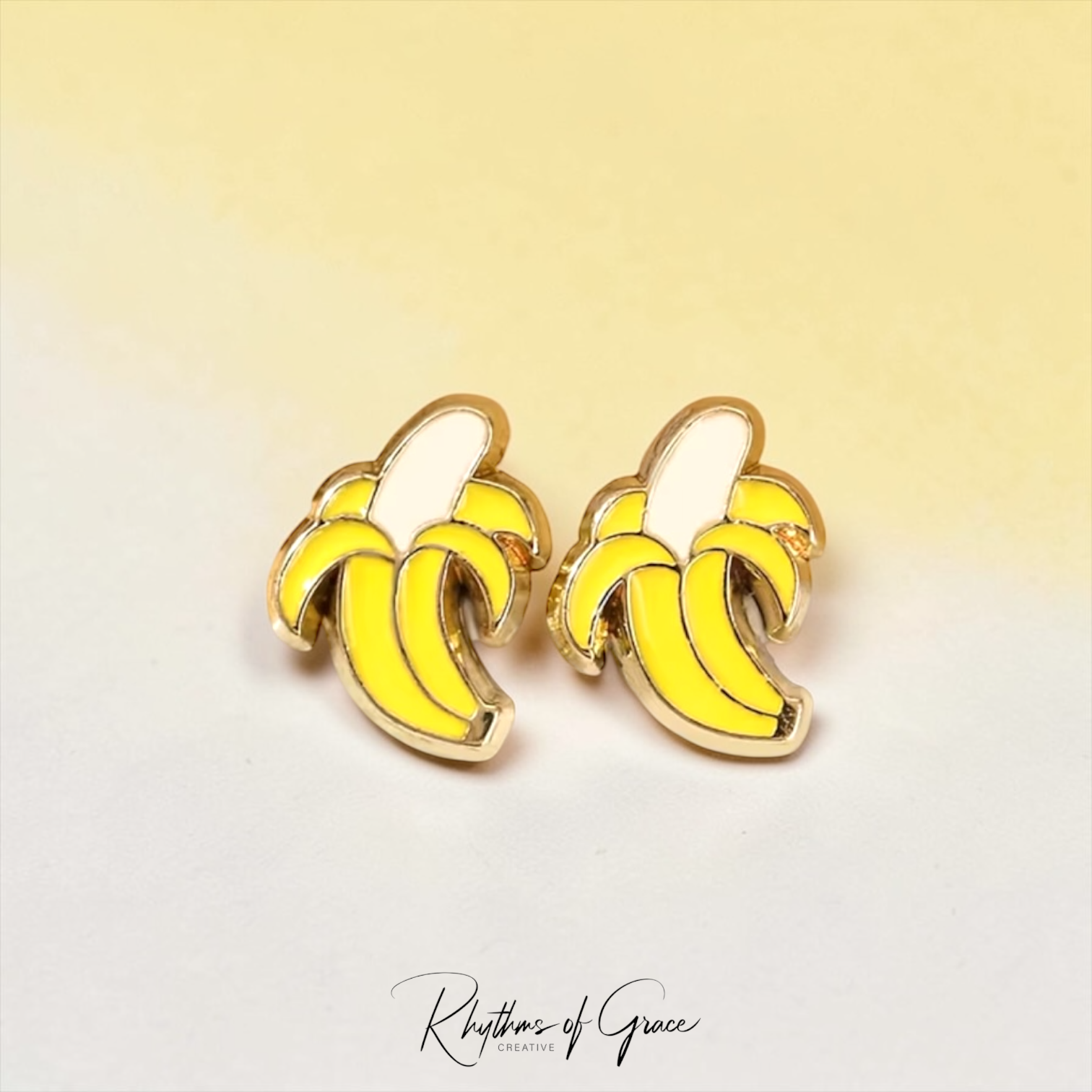 Banana Enamel Stud Earrings | Cute Baseball Fan Jewelry | Savannah Bananas Inspired | Stainless Steel Posts | Gift for Kids & Adults