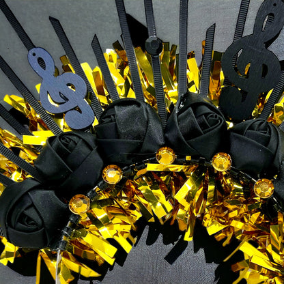 Unique Handmade Jazz Fest Headpiece – One-of-a-Kind Music-Inspired Accessory for Festivals & Parties!