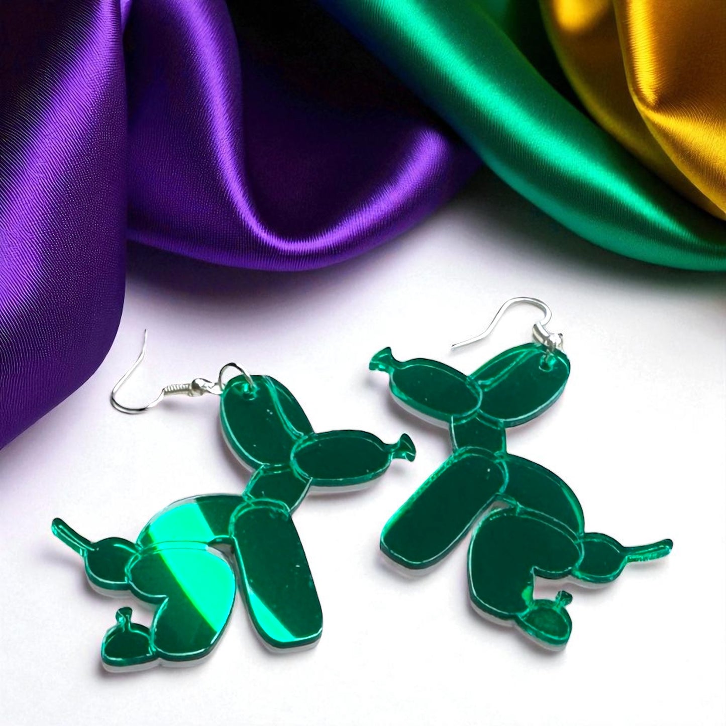 Paw-sitively Fun Mardi Gras Balloon Dog Earrings – Pooping Playfulness in Every Color! - Rhythms of Grace Creative